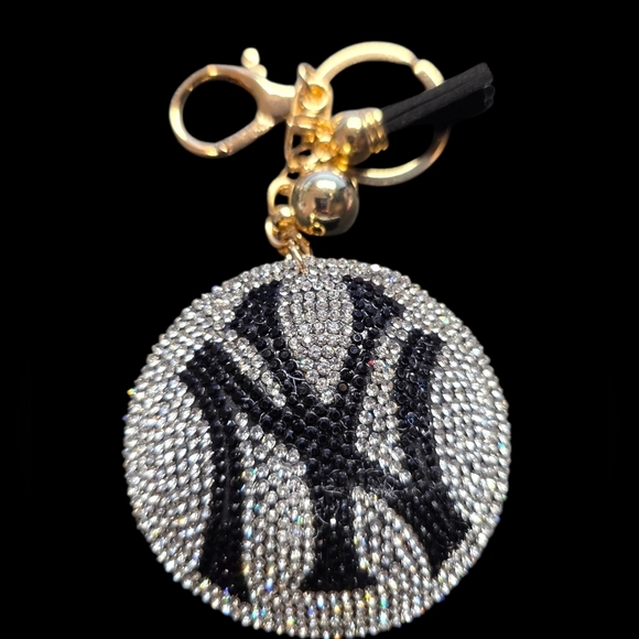 charmed by slg Accessories - New York Yankees Baseball Rhinestone Bag Charm Keychain
